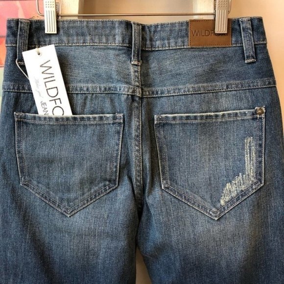 NWT Wildfox Distressed Cropped High Rise Slim Boyfriend Jeans Women's Size 24 - Picture 5 of 13